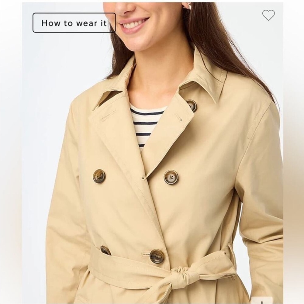 J. Crew • Khaki Tan Double-Breasted Trench Coat - Picture 4 of 9